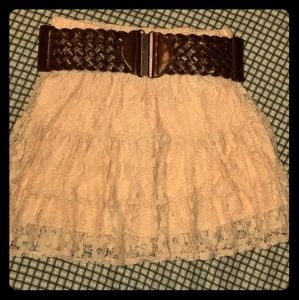 Beautiful blush pink skirt with belt